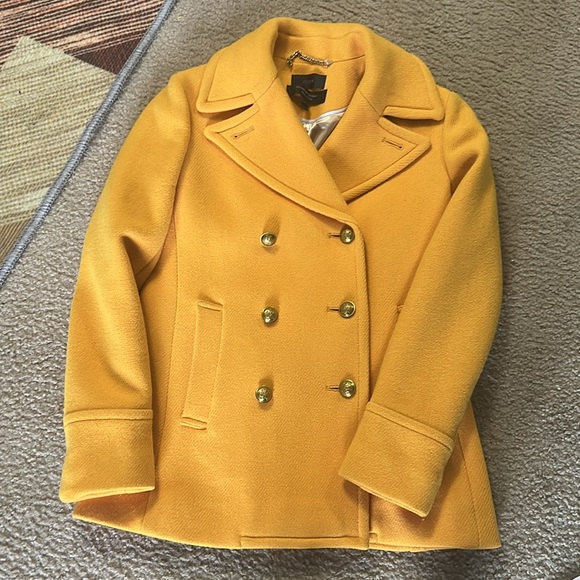 J Crew Marigold Majesty Stadium Cloth Wool Peacoat SZ 2 - Picture 4 of 11